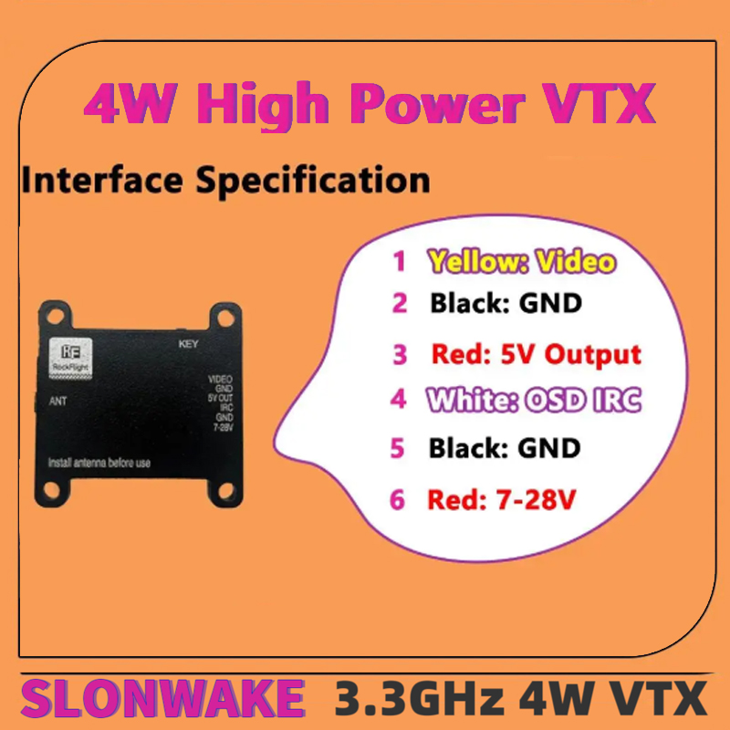 SLONWAKE FPV 3.3G 16CH 4000mW  - Fpv Drone Transmitter recension och pris