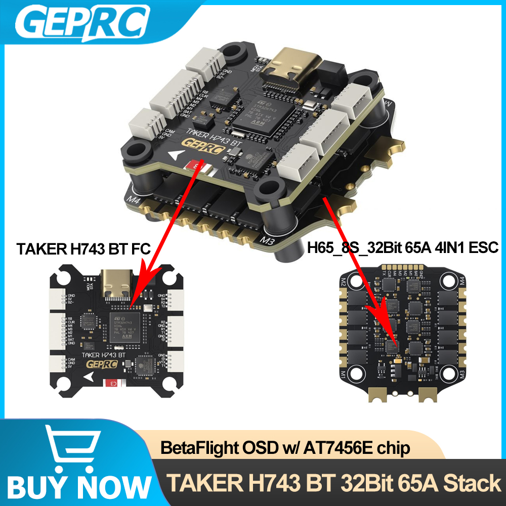 GEPRC TAKER H743 BT 32Bit 65A  - Fpv Drone Esc recension och pris