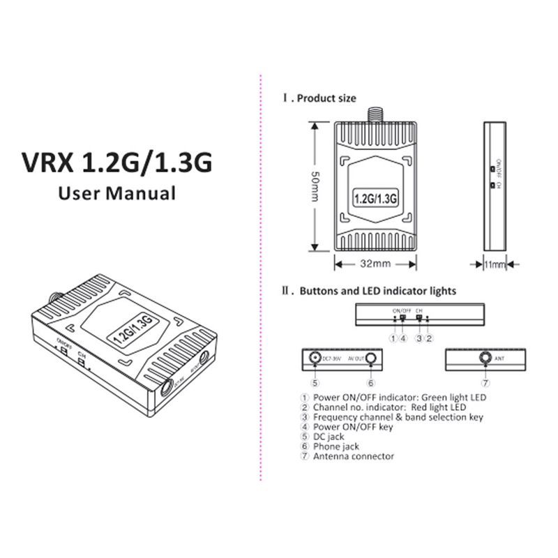 ABJA-1.2G 1.3G VRX 9 Channel F - Fpv Drone Receiver recension och pris